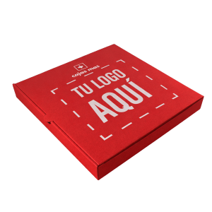 Caja de pizza color rojo