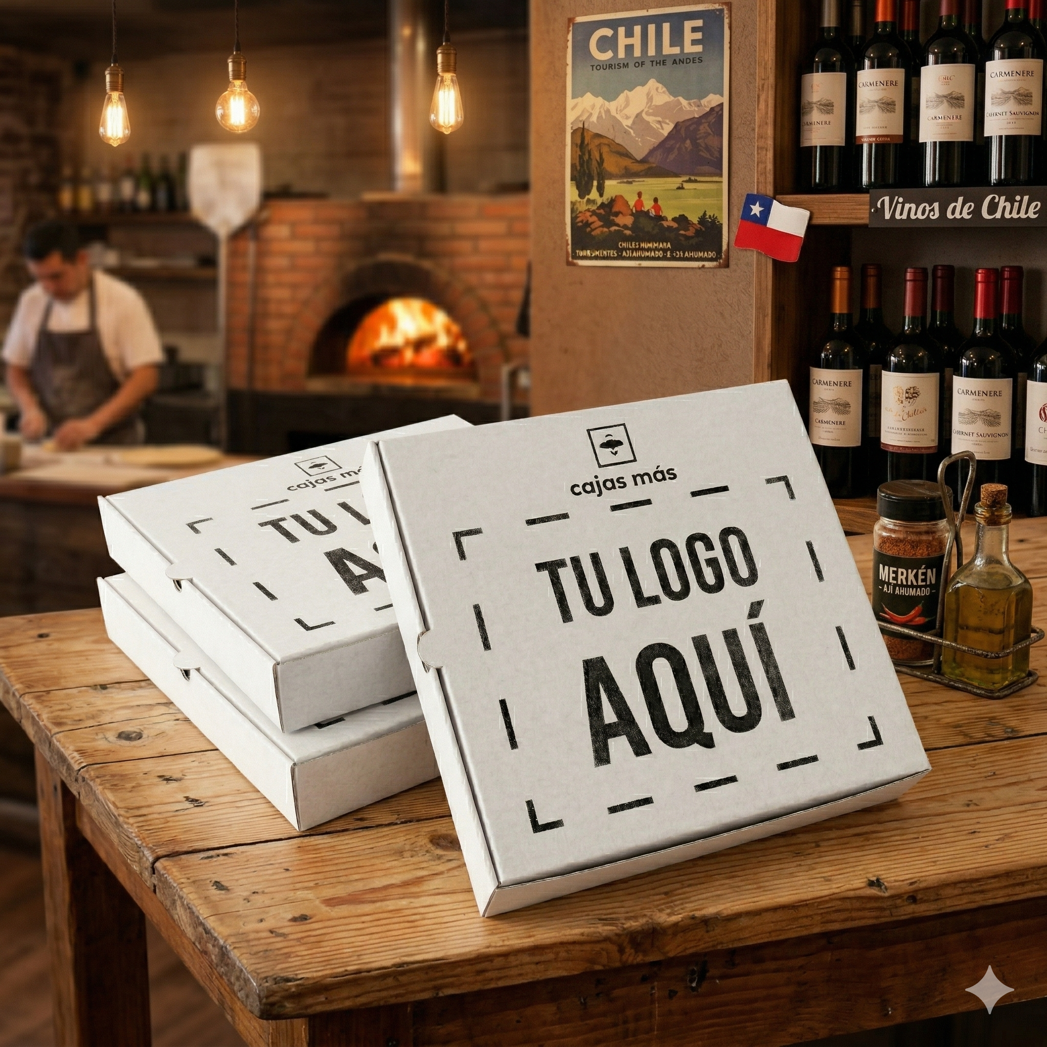 Caja de pizza color blanca - Imagen 3