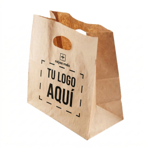 Bolsa kraft con asa delivery de riñón