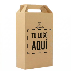 Caja Vino Doble 34x18x09cm kraft
