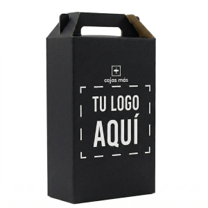 Caja Vino Doble 34x18x09cm negro