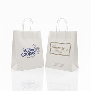 Bolsa de papel color blanco 22x30x10cm