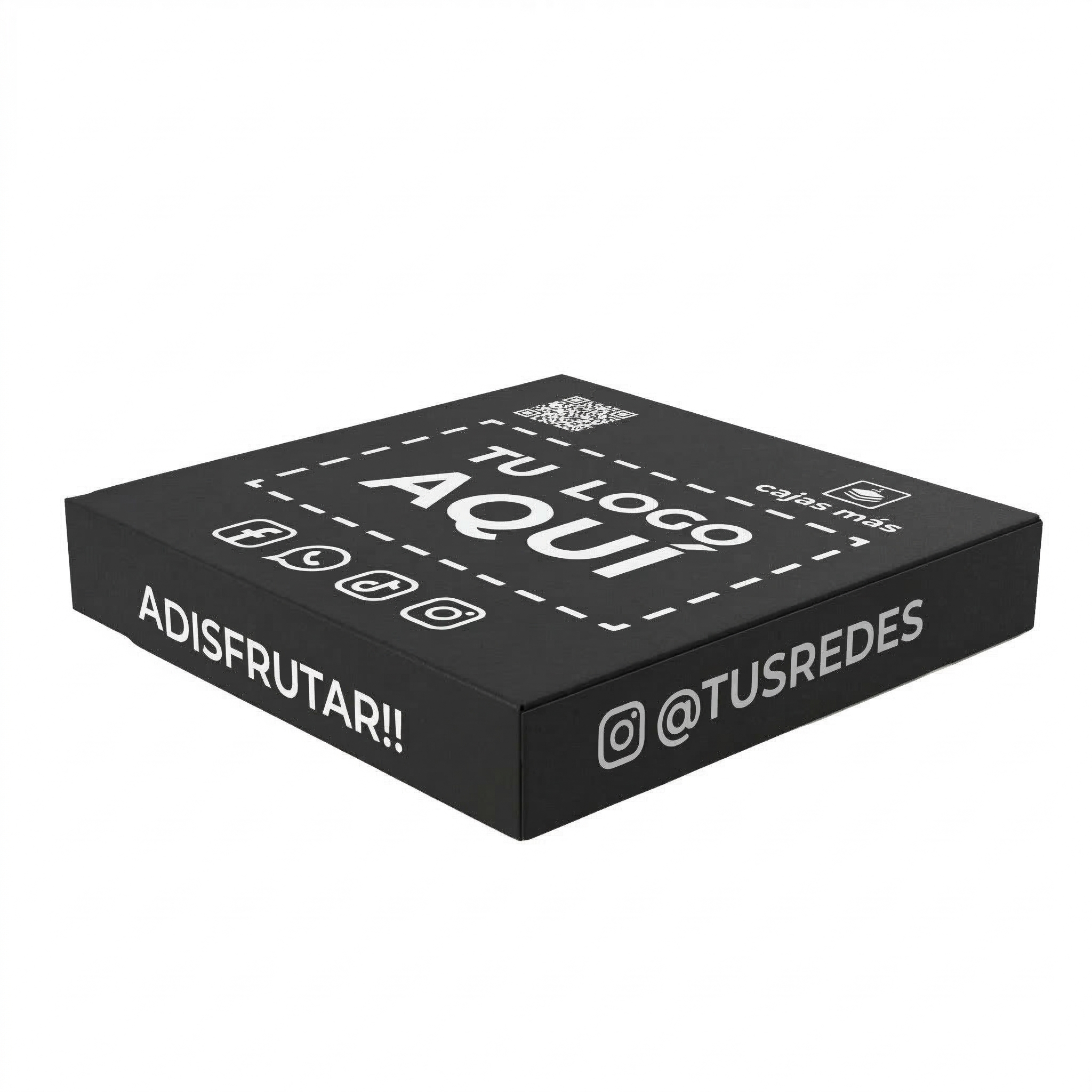 Caja de pizza color negro 38x38x4.5cm - Imagen 2