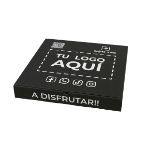 Caja de pizza color negro 38x38x4.5cm