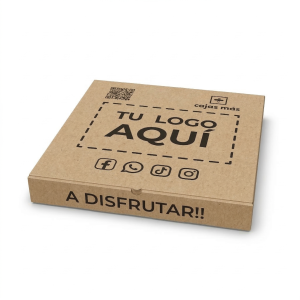 Caja de pizza color kraft T 32x32x4.5cm