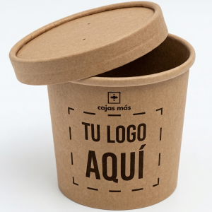Pote color kraft con tapa incluida