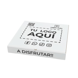 Caja de pizza color Blanco 25x25x4.5cm