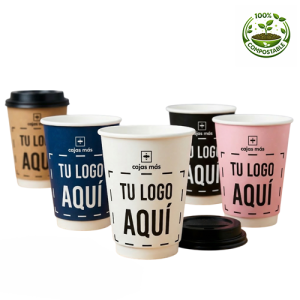 Vaso polipapel doble capa compostable