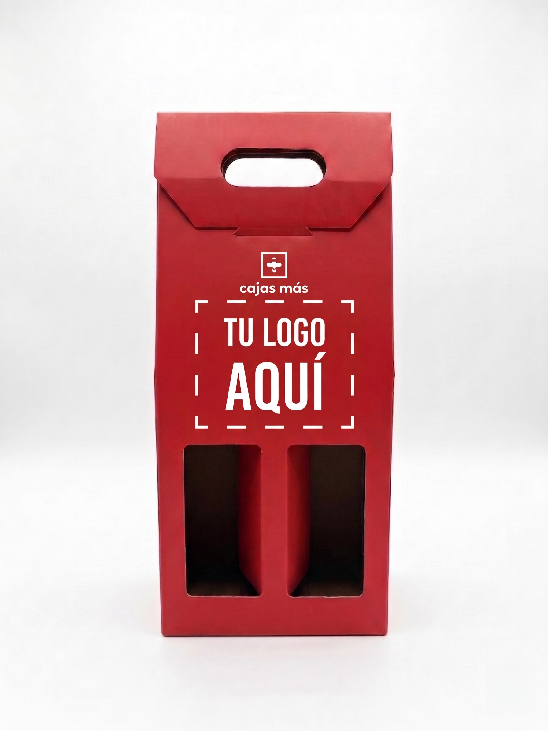 Estuche Premium para 2 Botellas - Acabado Piel Efecto Lézard - ROJA - 41x18x8,5 cm