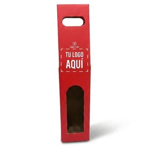 Estuche Premium para 1 Botella de Vino - Rojo, Acabado Piel Lézard - 37,5 x 10 x 9cm